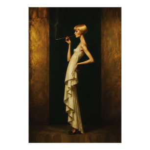 Elegante Art Deco-Frau Vintage-Glamour-Porträt Fotodruck