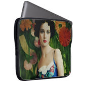 Elegante Art Deco Frauen mit großer Blume Kunst, D Laptopschutzhülle (Vorne Rechts)