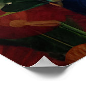 Elegante Art Deco Frauen mit großer Blume Kunst, D Poster (Ecke)