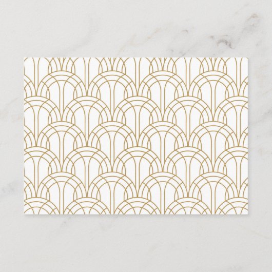 Elegante Art Deco Gatsby 1920er Hochzeitsdetails Begleitkarte (Rückseite)