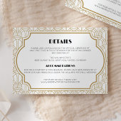 Elegante Art Deco Gatsby 1920er Hochzeitsdetails Begleitkarte