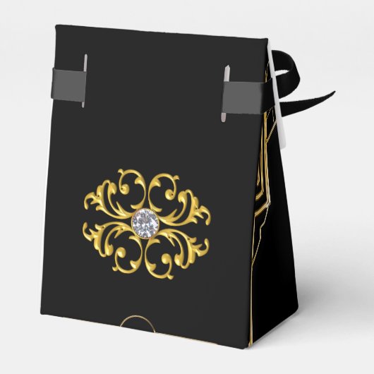 Elegante Art Deco Gatsby Gastgeschenk Hochzeit Box Geschenkschachtel (Rückseite)