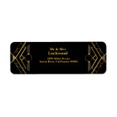 Elegante Art Deco Gatsby Hochzeit Rücksendeadresse (Vorne)