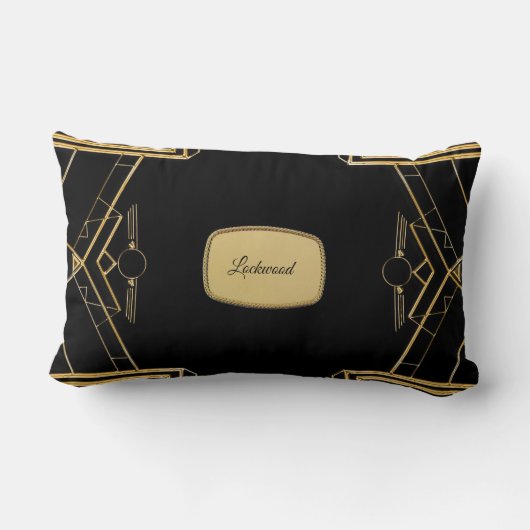 Elegante Art Deco Gatsby Throw Lumbar Pillow Lendenkissen (Rückseite)