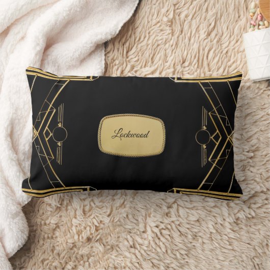 Elegante Art Deco Gatsby Throw Lumbar Pillow Lendenkissen (Decke)