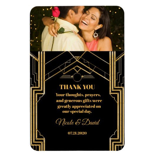 Elegante Art Deco Gatsby Wedding Magnet (Vertikal)
