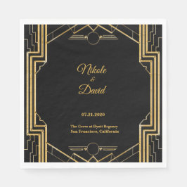 Elegante Art Deco Gatsby Wedding Napkins Serviette