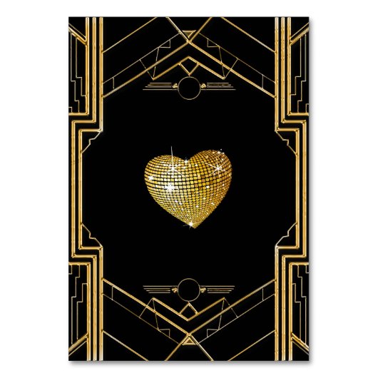 Elegante Art Deco Gatsby Wedding Tischnummer (Rückseite)