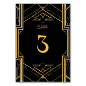 Elegante Art Deco Gatsby Wedding Tischnummer (Vorderseite)