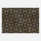 Elegante Art Deco Goldmuster Geschenkpapier Set (Vorderseite 2)