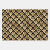 Elegante Art Deco Goldmuster Geschenkpapier Set (Vorderseite)