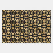 Elegante Art Deco Goldmuster Geschenkpapier Set (Vorderseite)