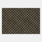 Elegante Art Deco Goldmuster Geschenkpapier Set (Vorderseite 3)