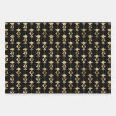 Elegante Art Deco Goldmuster Geschenkpapier Set (Vorderseite)