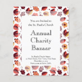 Elegante Art Deco Herbstlaube Herbstmuster Flyer (Hinten)