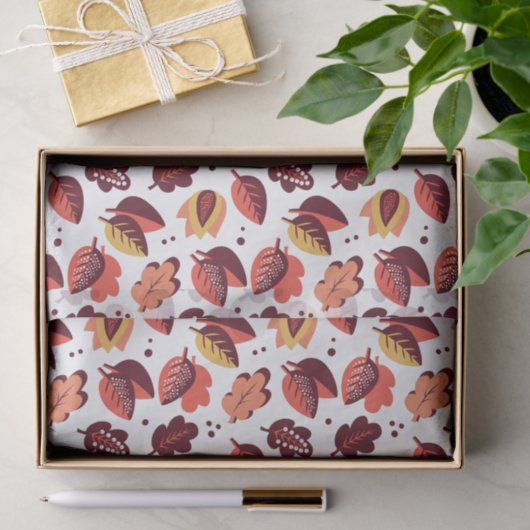 Elegante Art Deco Herbstlaube Herbstmuster Seidenpapier (Geschenk)