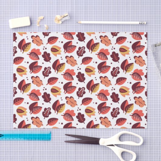 Elegante Art Deco Herbstlaube Herbstmuster Seidenpapier (Handwerk)