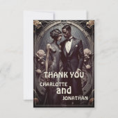Elegante Art Deco Hochzeit - Danke Karte (Vorderseite)