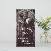 Elegante Art Deco Hochzeit - Danke Karte (Stehend Vorderseite)