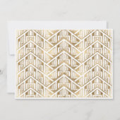 Elegante Art-Déco-Hochzeit Sichern Sie die Datumsk Einladung (Rückseite)