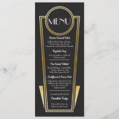 Elegante Art Deco Hochzeitsmenü Rote Kirche (Chies Menükarte (Vorderseite)