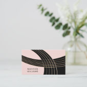 Elegante Art Deco Inspirierte geometrische Kurven Visitenkarte (Stehend Vorderseite)