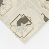 Elegante Art Deco Katzen - Beige Fleecedecke (Ecke)