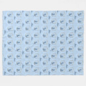 Elegante Art Deco Katzen - Blau Fleecedecke (Vorderseite (Horizontal))