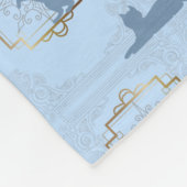 Elegante Art Deco Katzen - Blau Fleecedecke (Ecke)