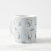 Elegante Art Deco Katzen - Hellgrau Kaffeetasse (Vorderseite Links)