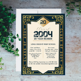 Elegante Art-Deco-Klasse 2004 20 Jahre HS-Wiederse Einladung