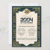 Elegante Art-Deco-Klasse 2004 20 Jahre HS-Wiederse Einladung (Vorderseite)
