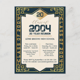 Elegante Art-Deco-Klasse 2004 20 Jahre HS-Wiederse Postkarte