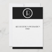 Elegante Art Deco Monogram R Wedding Einladung (Rückseite)