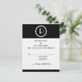Elegante Art Deco Monogram R Wedding Reply Cards RSVP Karte (Stehend Vorderseite)