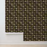 Elegante Art Deco Muster Gold Schwarz Tapete<br><div class="desc">Elegante Tapete für moderne Räume mit einem vergoldeten Deko inspirierte Muster auf schwarzem Hintergrund.</div>