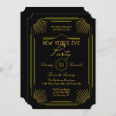 Elegante Art Deco New Year's Eve Party Einladung (Vorne/Hinten)
