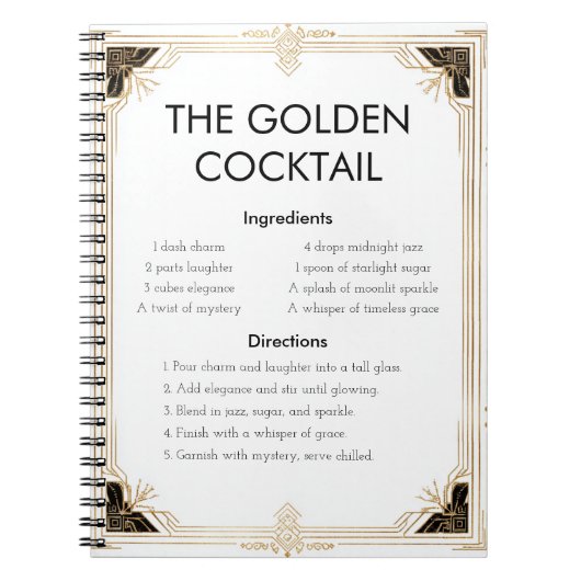 Elegante Art Deco Notizblock (Vorderseite)