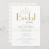 Elegante Art Deco Olivenweg Rodelbahn Brautparty Einladung (Vorne/Hinten)