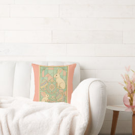 Elegante Art Déco Osterfeier - Geometrische Pastel Kissen