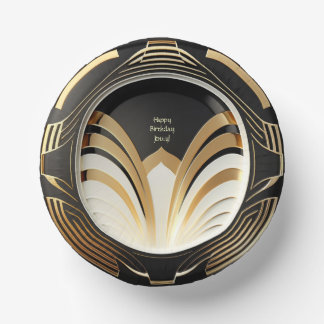 Elegante Art-Deco-Papiertücher - Personalisiert Pappteller