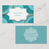 Elegante Art Deco Rahmen Aquamarine geometrische K Visitenkarte (Vorne/Hinten)