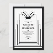 Elegante Art Deco Rahmen Retro Hochzeit Einladung (Vorderseite)