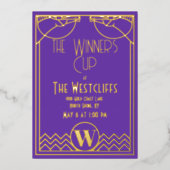 Elegante Art Deco Rodelbahn mit Aussicht Ristorant Folieneinladung (Vorderseite)