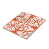 Elegante Art Deco Rote und weiße Gouache Scallops Fliese (Seite)