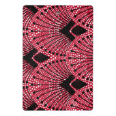 Elegante Art Deco Rotes Schwarz-weißes Pfauenmuste Mini Klemmbrett (Rückseite)