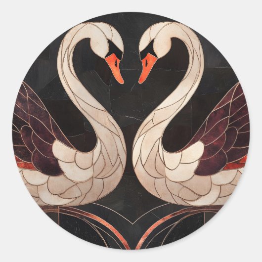 Elegante Art Deco Runder Aufkleber (Vorderseite)