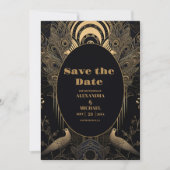 Elegante Art Deco Save The Date (Vorderseite)