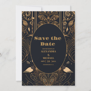 Elegante Art Deco Save The Date