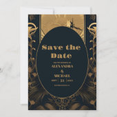Elegante Art Deco Save The Date (Vorderseite)
